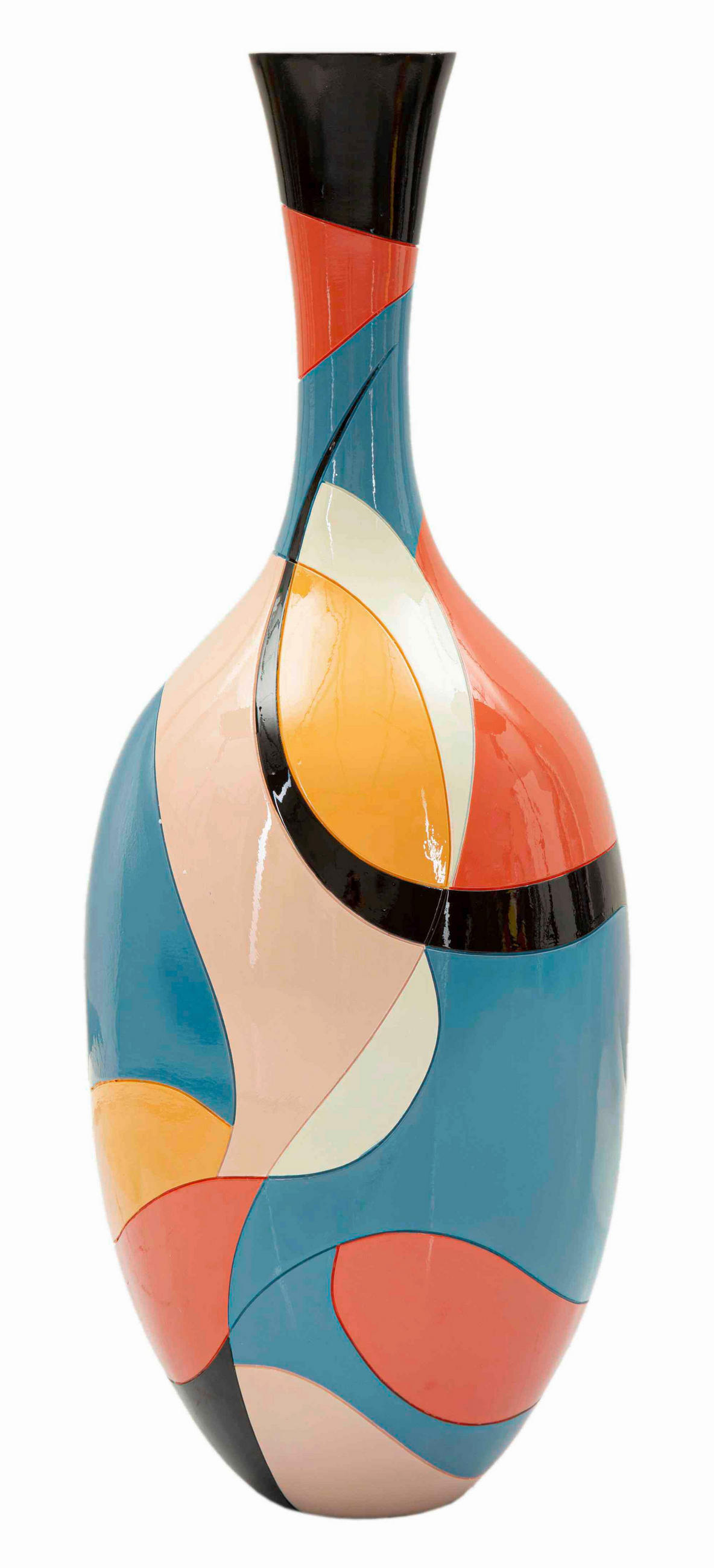 Vase Rubic  - Blau/Gelb, Basics, Kunststoff (25/66/25cm)