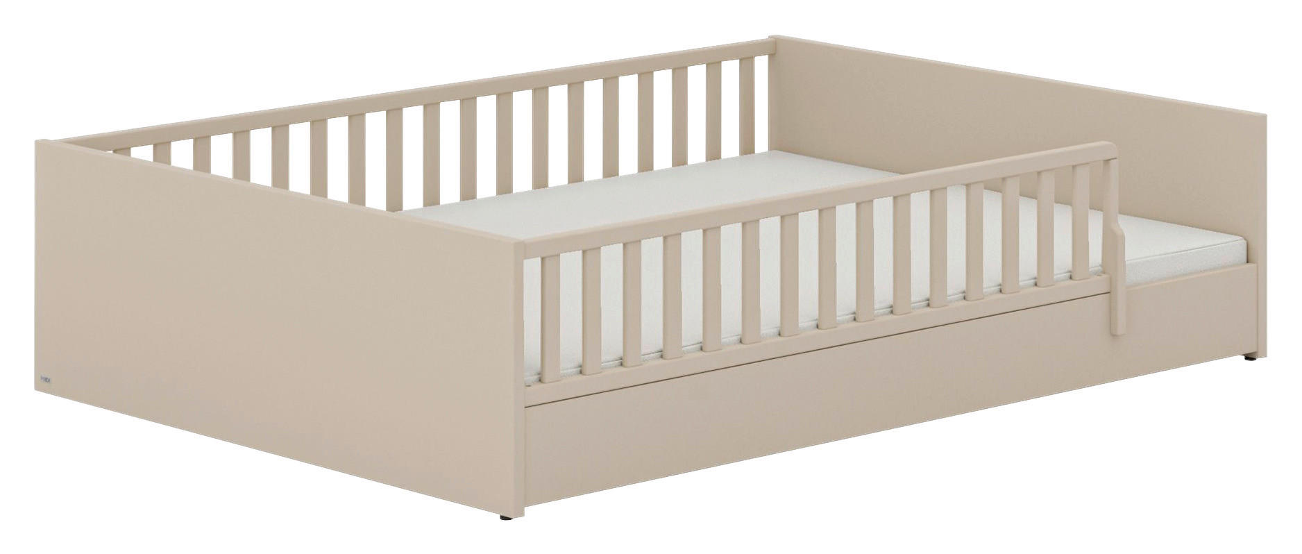 BODENBETT 120/200 cm  in Beige  - Beige/Schwarz, KONVENTIONELL, Holzwerkstoff (120/200cm) - Paidi