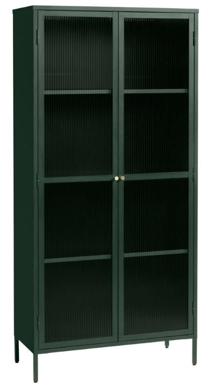 VITRINSKÅP  i grön, guldfärgad  - grön/guldfärgad, Design, metall/glas (90/190/40cm) - Lomoco