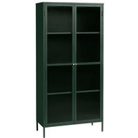 VITRINSKÅP  i grön, guldfärgad  - grön/guldfärgad, Design, metall/glas (90/190/40cm) - Lomoco