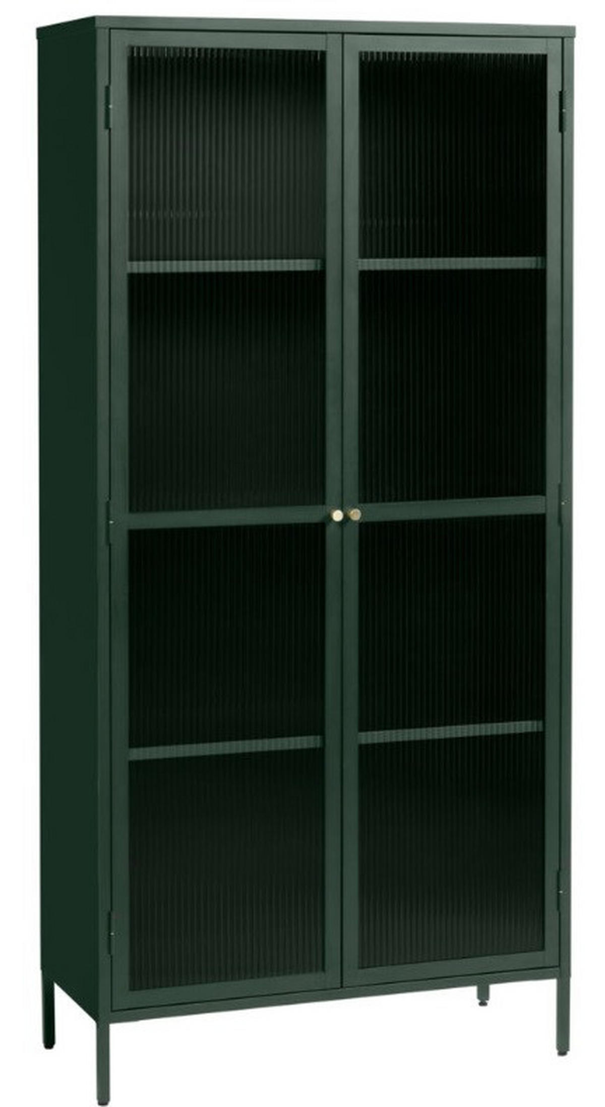 VITRINSKÅP  i grön, guldfärgad  - grön/guldfärgad, Design, metall/glas (90/190/40cm) - Lomoco