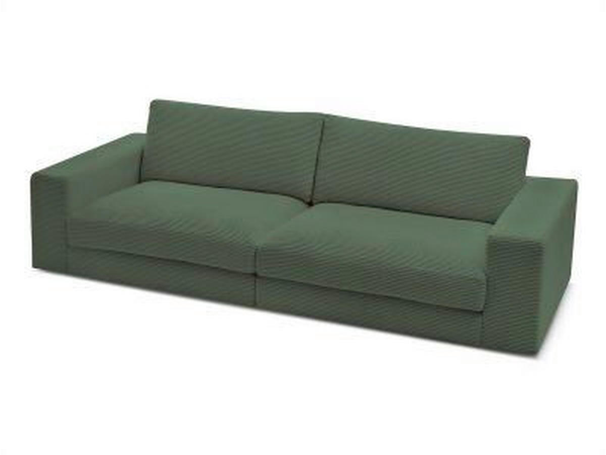 3-SITZER-SOFA LEONARD Cord Dunkelgrün  - Dunkelgrün/Schwarz, MODERN, Kunststoff/Textil (234/77/109cm)