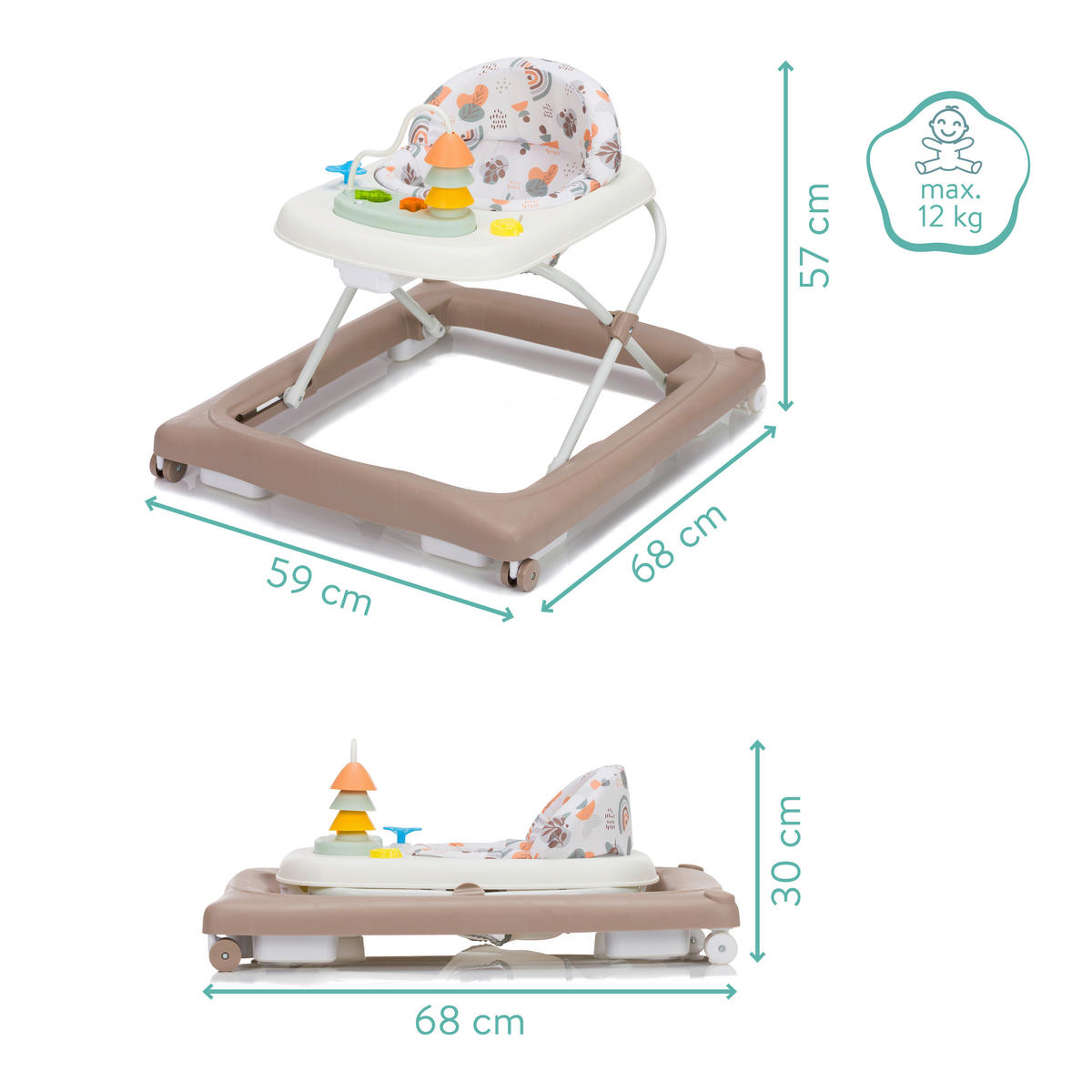 LAUFLERNWAGEN - Mokka, Basics, Kunststoff/Textil (59/68/57cm) - My Baby Lou