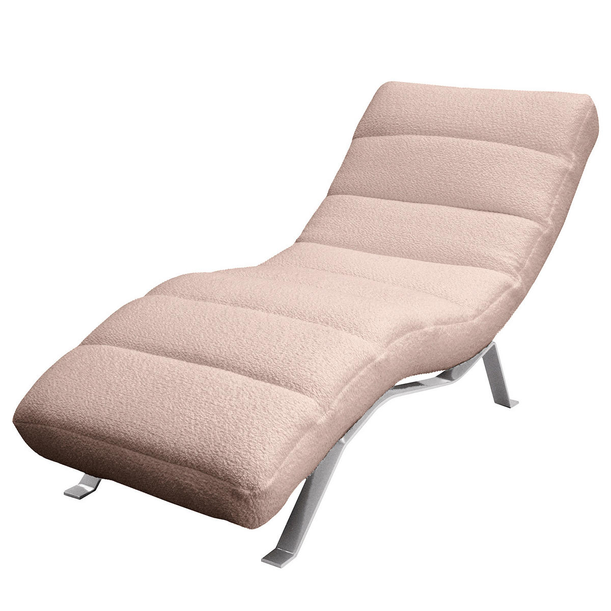 RELAXLIEGE SWING Bouclé Rosa  - Silberfarben/Rosa, Design, Textil/Metall (65/65-95/171cm) - Livetastic