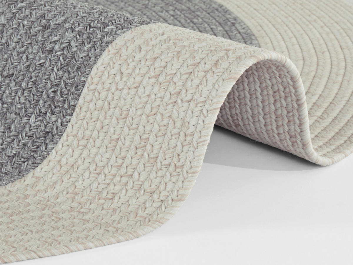 OUTDOORTEPPICH 150 cm Braided Creme, Grau  - Creme/Grau, Design, Kunststoff (150cm)