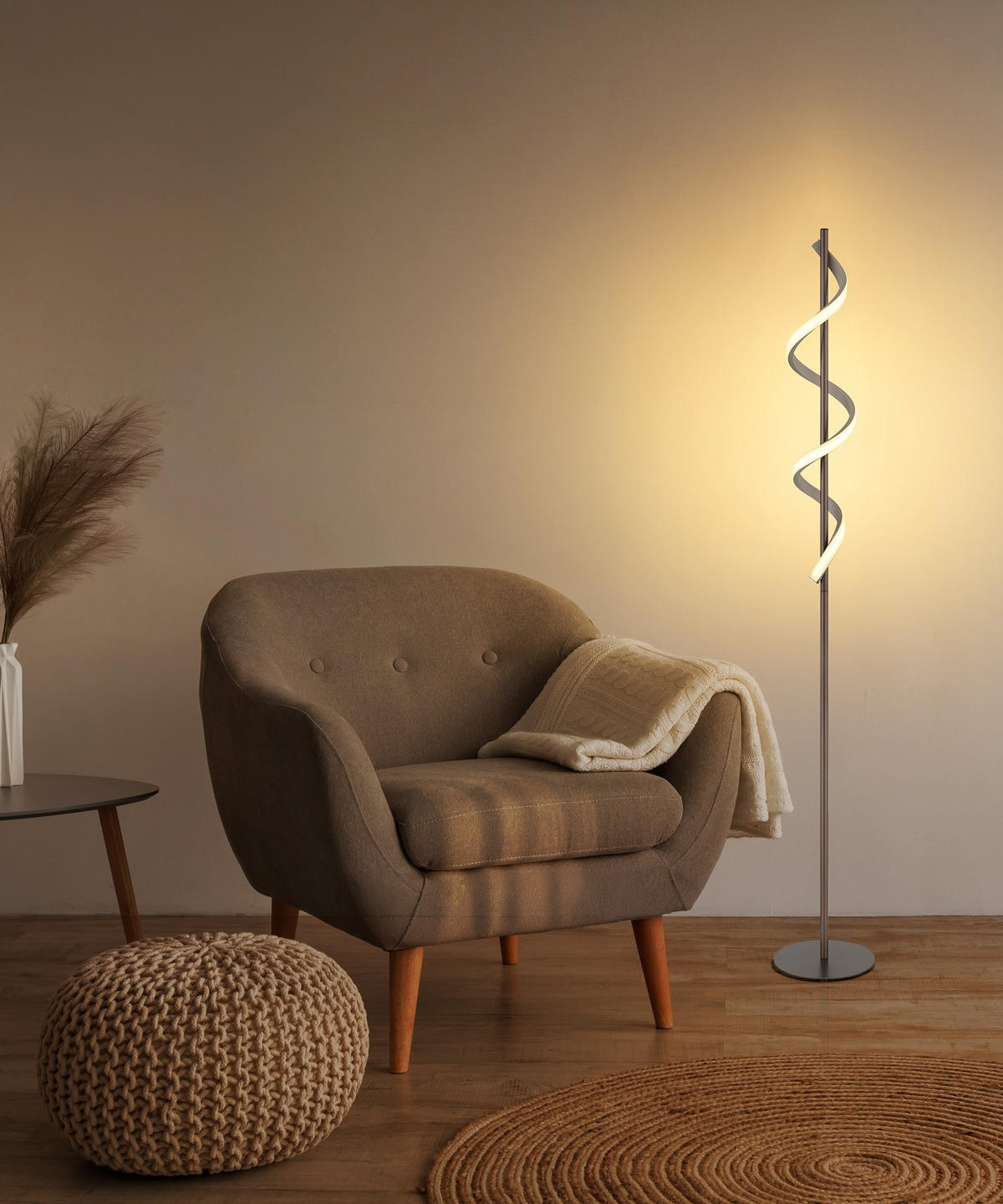 STOJEČA LED-SVETILKA  Spiro  890 lm 3000 K   - črna/opal, Design, kovina/umetna masa (20cm)
