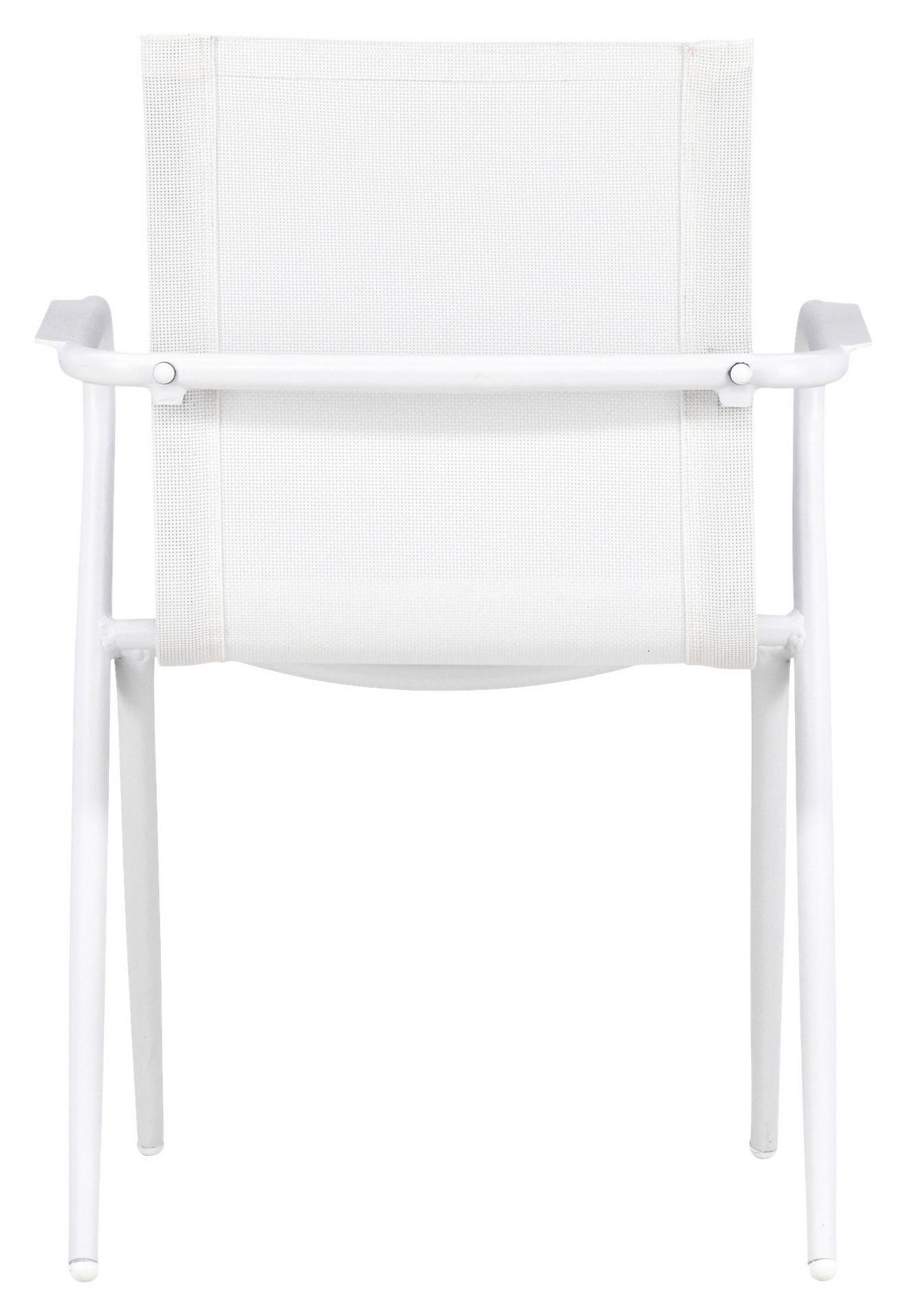 Stapelsessel 2er-Set - Weiß, KONVENTIONELL, Metall (58/86/63cm) - Gardenson