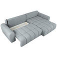 ECKSOFA  in Velours Grau  - Schwarz/Grau, KONVENTIONELL, Kunststoff/Textil (298/168cm) - Carryhome