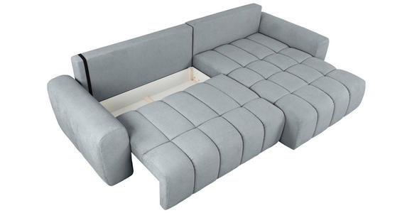 ECKSOFA  in Velours Grau  - Schwarz/Grau, KONVENTIONELL, Kunststoff/Textil (298/168cm) - Carryhome