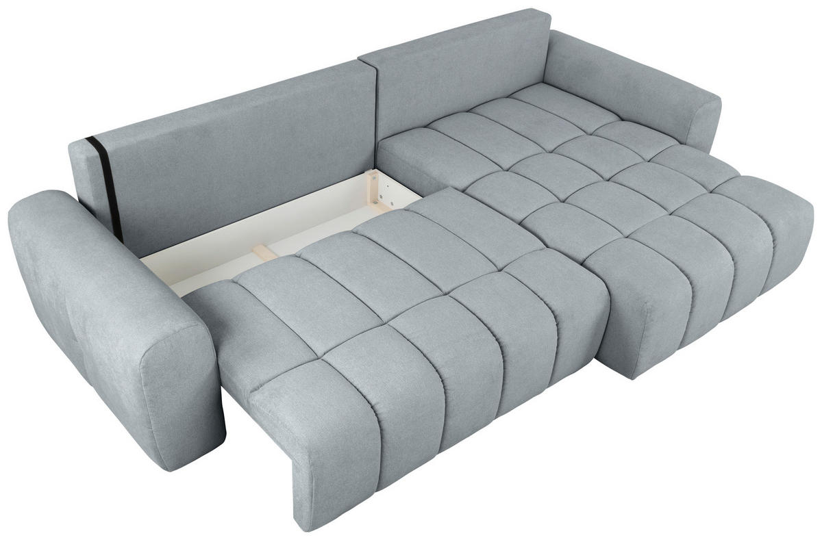 ECKSOFA Grau Velours  - Schwarz/Grau, KONVENTIONELL, Kunststoff/Textil (298/168cm) - Carryhome