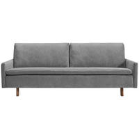 SCHLAFSOFA Flachgewebe Grau  - Eichefarben/Grau, KONVENTIONELL, Holz/Textil (220/85/98cm) - Carryhome