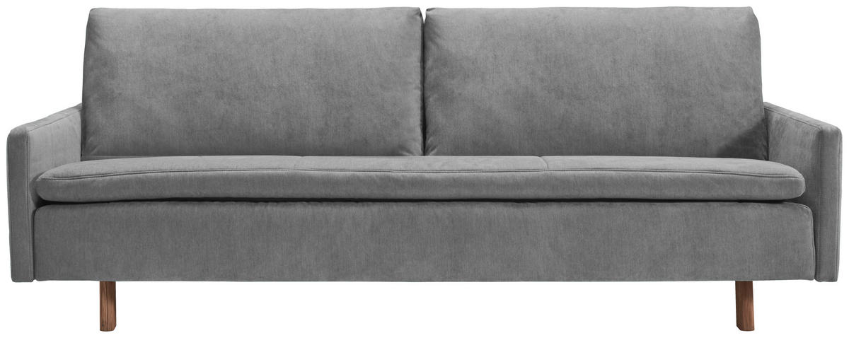 SCHLAFSOFA Flachgewebe Grau  - Eichefarben/Grau, KONVENTIONELL, Holz/Textil (220/85/98cm) - Carryhome