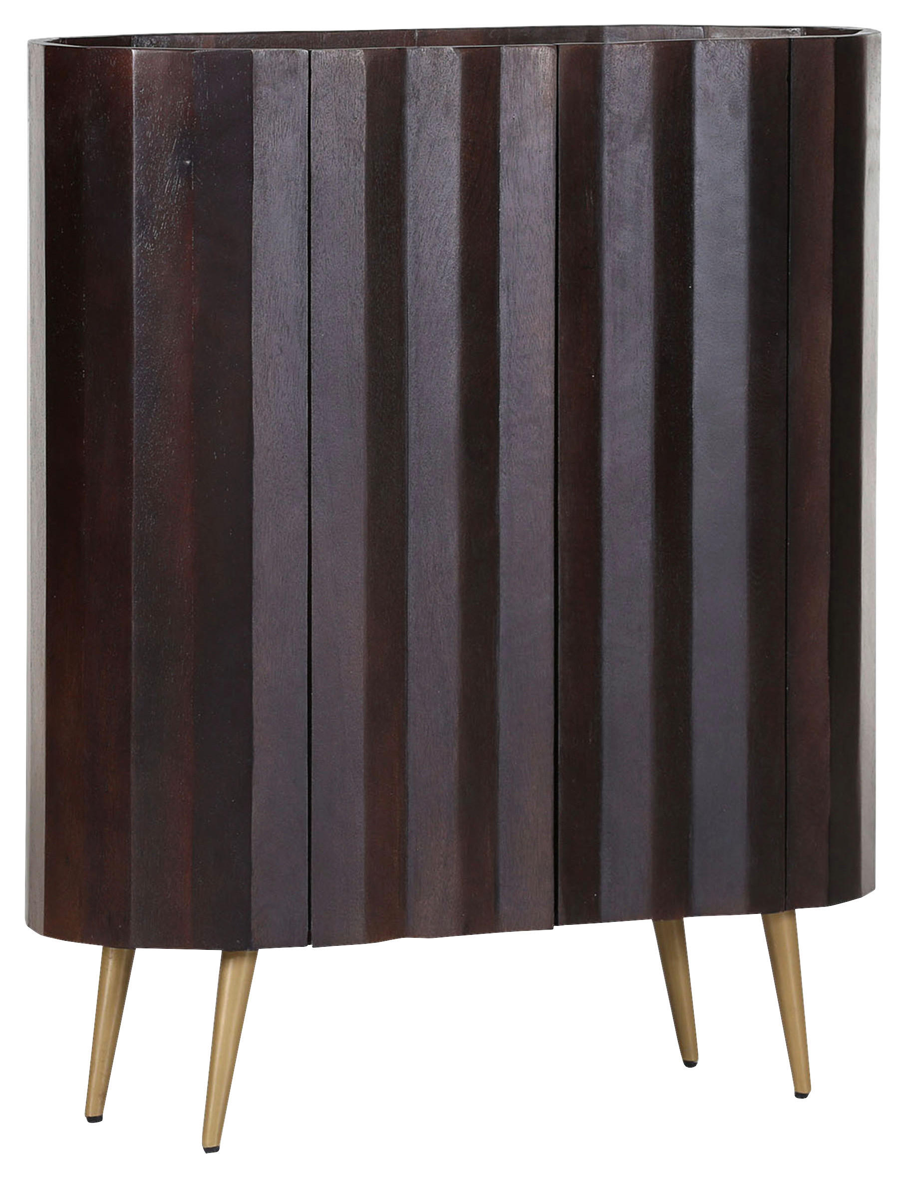 HIGHBOARD  in 85/99/37 cm  - Rotbraun/Goldfarben, Trend, Holz/Metall (85/99/37cm) - Livetastic