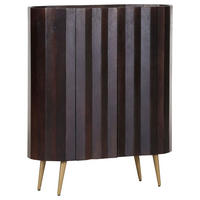 HIGHBOARD  in 85/99/37 cm  - Rotbraun/Goldfarben, Trend, Holz/Metall (85/99/37cm) - Livetastic