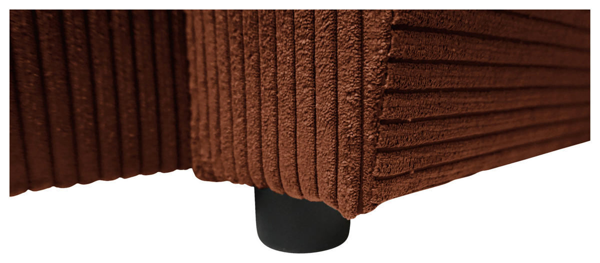 WOHNLANDSCHAFT TERMOLI Rostfarben Cord  - Rostfarben/Schwarz, Design, Kunststoff/Textil (212/297/155cm) - MID.YOU