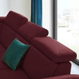 ECKSOFA in Echtleder Weinrot  - Weinrot/Schwarz, Design, Leder/Metall (239/289cm) - Cantus