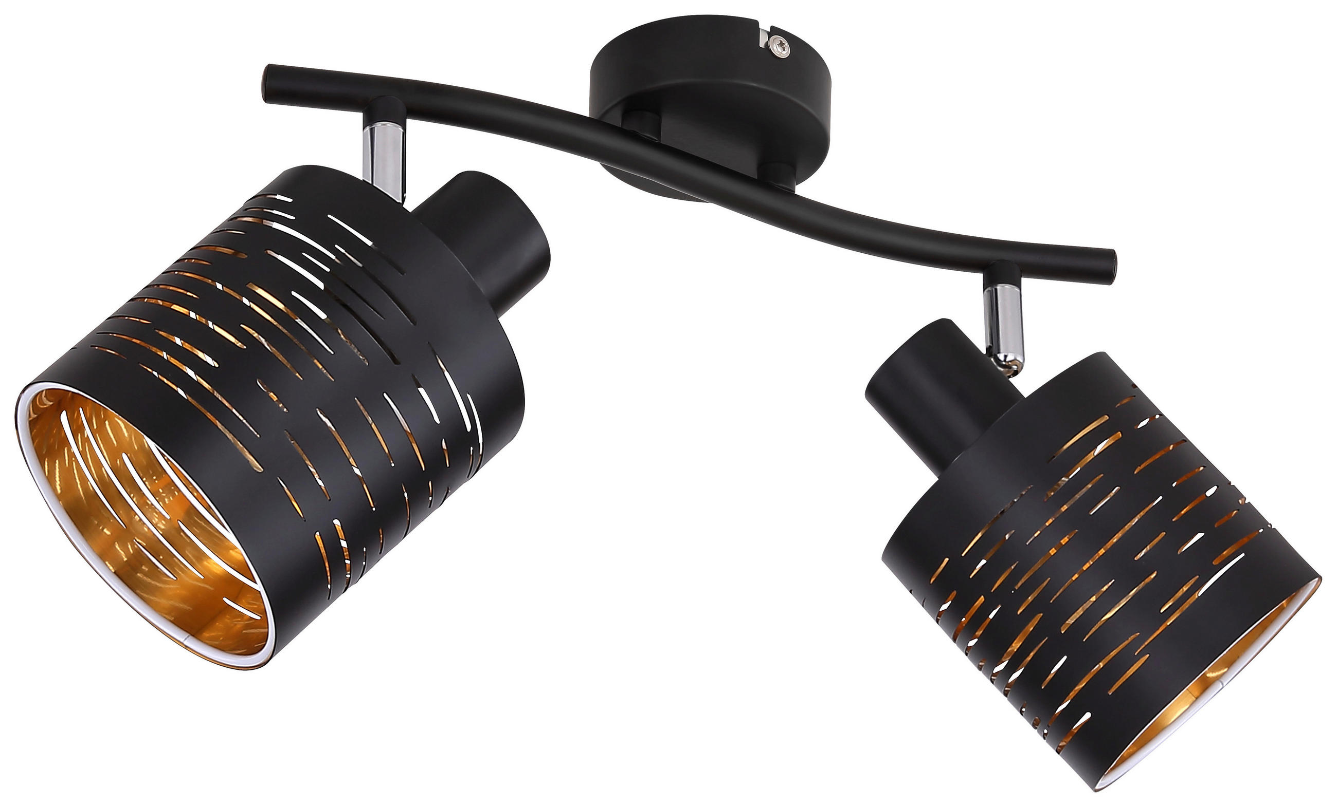 Thumbnail - Globo Strahler Tunno, Schwarz, Gold, Metall, Kunststoff, 10x16x29.6 cm, verstellbare Spotlights, Lampen & Leuchten, Inne...