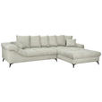 ECKSOFA Elfenbein Cord Rückenkissen, Armlehnenkissen, Rücken echt  - Elfenbein/Schwarz, KONVENTIONELL, Textil/Metall (332/231cm) - Carryhome