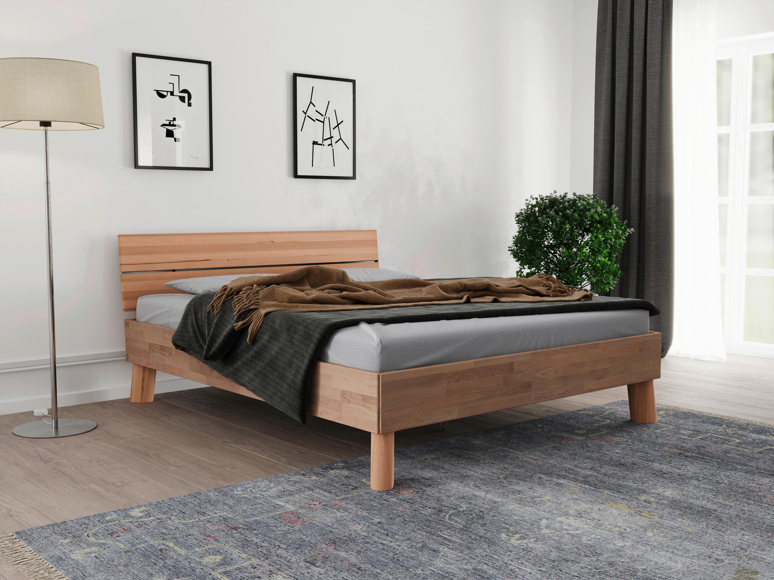BETT - Naturfarben, MODERN, Holz (160/200cm) - MID.YOU