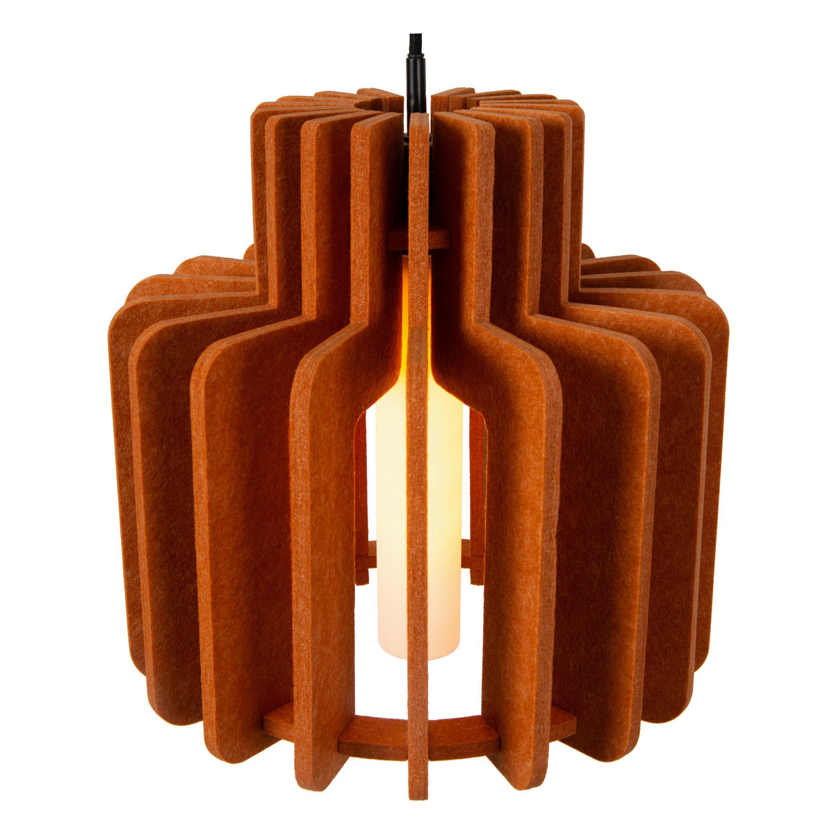 HÄNGELEUCHTE ROLLO 40/40/150 cm   - Orange/Weiß, Design, Textil (40/40/150cm) - Lucide