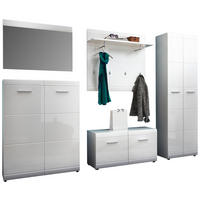 GARDEROBE 5-teilig  in 275/200/39 cm  - Weiss, Design, Holzwerkstoff (275/200/39cm) - Carryhome