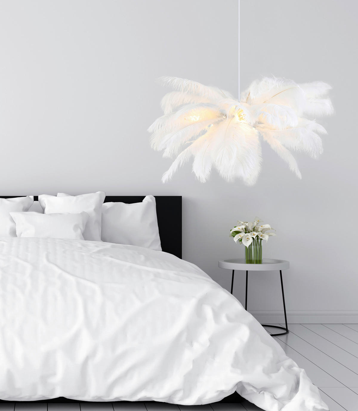 HÄNGELEUCHTE 55/120 cm    - Weiss, Trend, Textil/Metall (55/120cm) - Novel