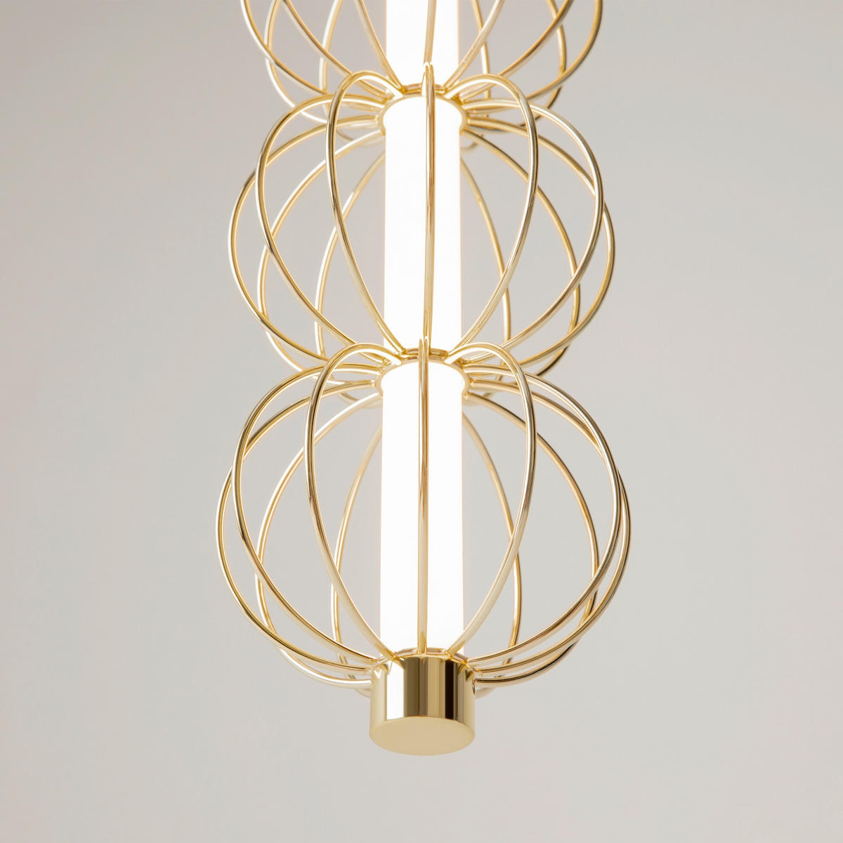 PENDELLAMPA Golden Cage 13.9/375.8 cm  - guldfärgad, Design, metall (13.9/375.8cm) - MAYTONI