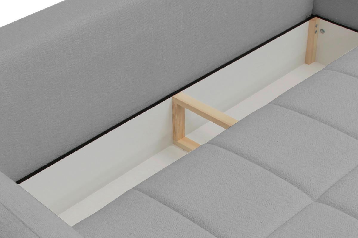 SCHLAFSOFA in Hellgrau  - Hellgrau/Schwarz, Design, Holz/Textil (245/90/117cm) - MID.YOU