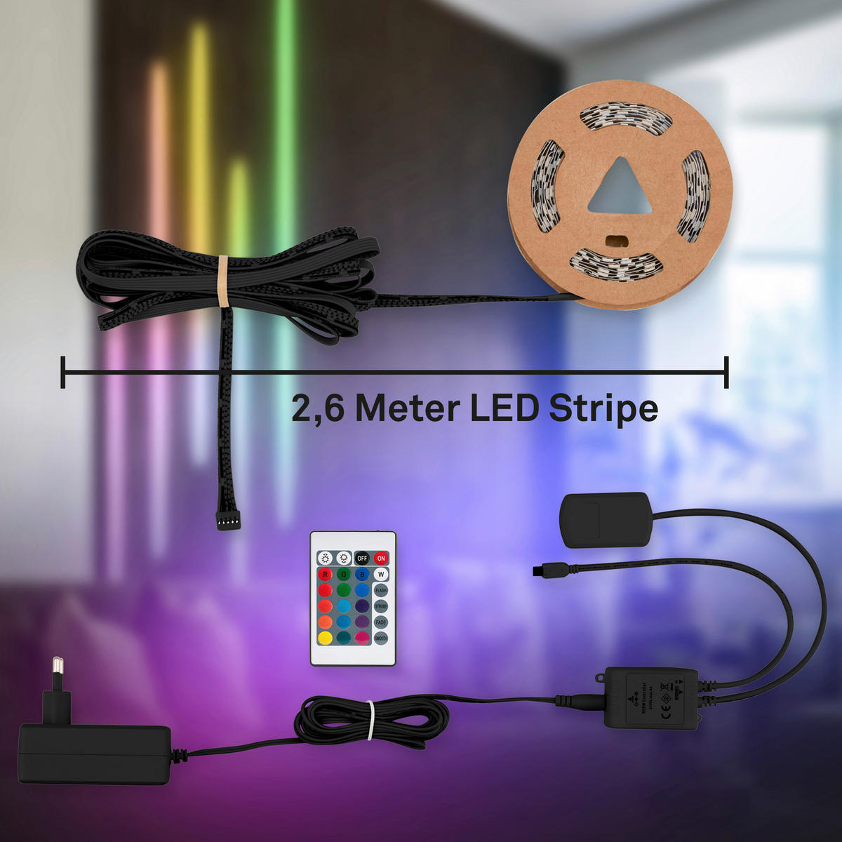 LED-STRIP 260 cm  Pimp Your Panel Starterset  - Weiß, Basics, Kunststoff (260cm) - Briloner