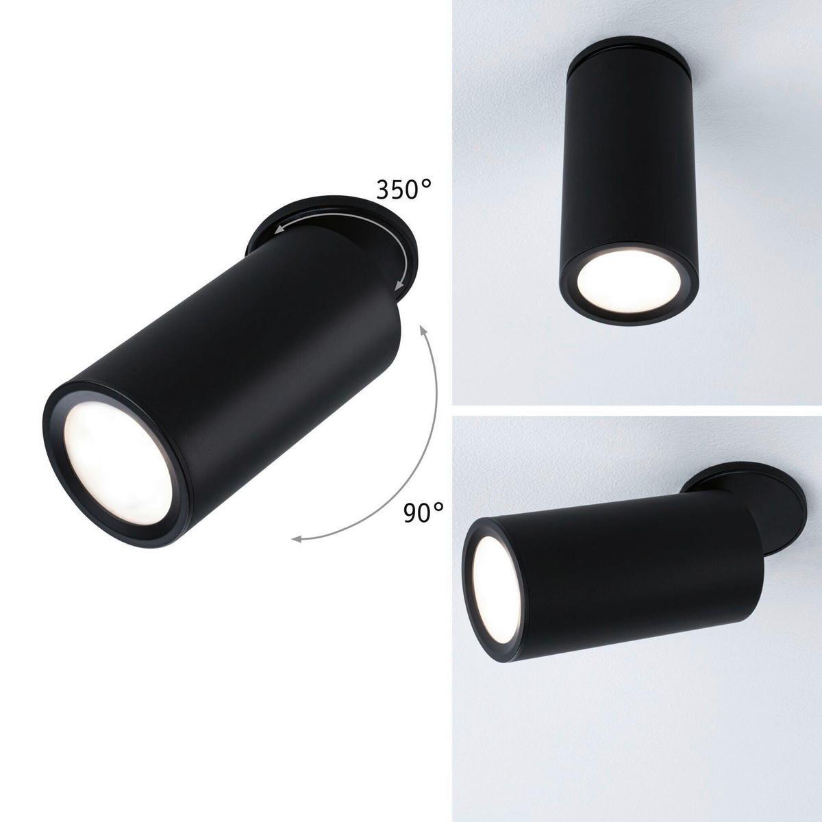 DECKENSTRAHLER Turnal 6,0/11,5 cm   - Schwarz, Basics, Metall (6,0/11,5cm) - Paulmann