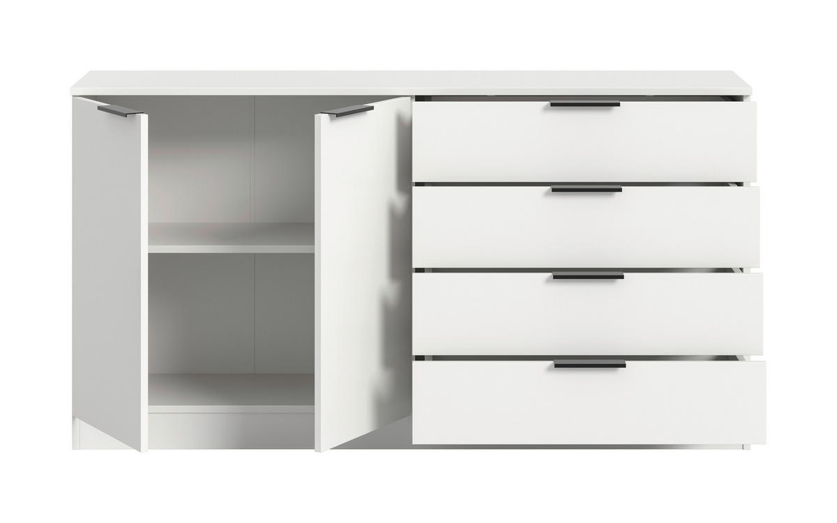 KOMMODE  in 148/80/35 cm  - Schwarz/Weiß, Design, Holzwerkstoff/Kunststoff (148/80/35cm) - Livetastic