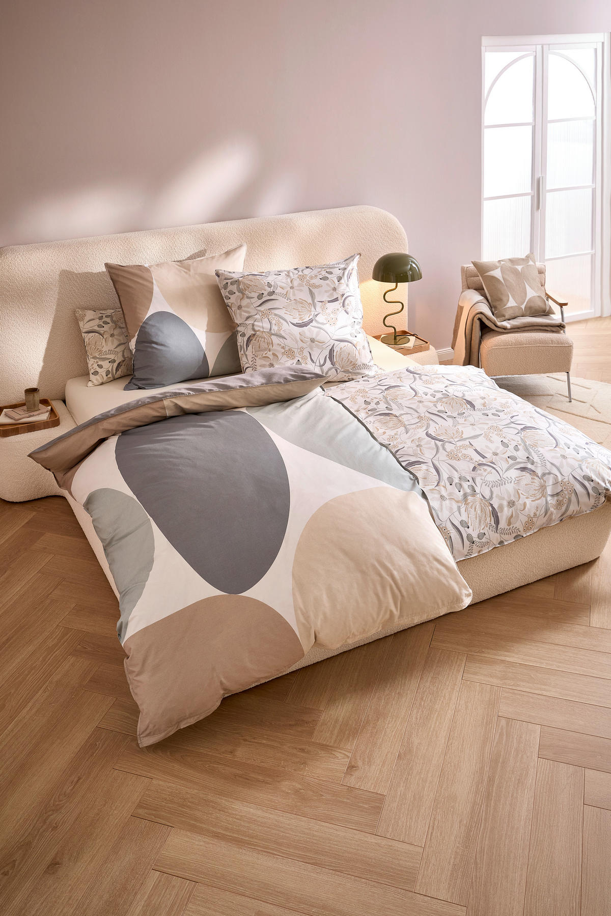WENDEBETTWÄSCHE SW-Pebble grau Perkal 135/200 cm  - Beige/Creme, Design, Textil (135/200cm) - Schöner Wohnen