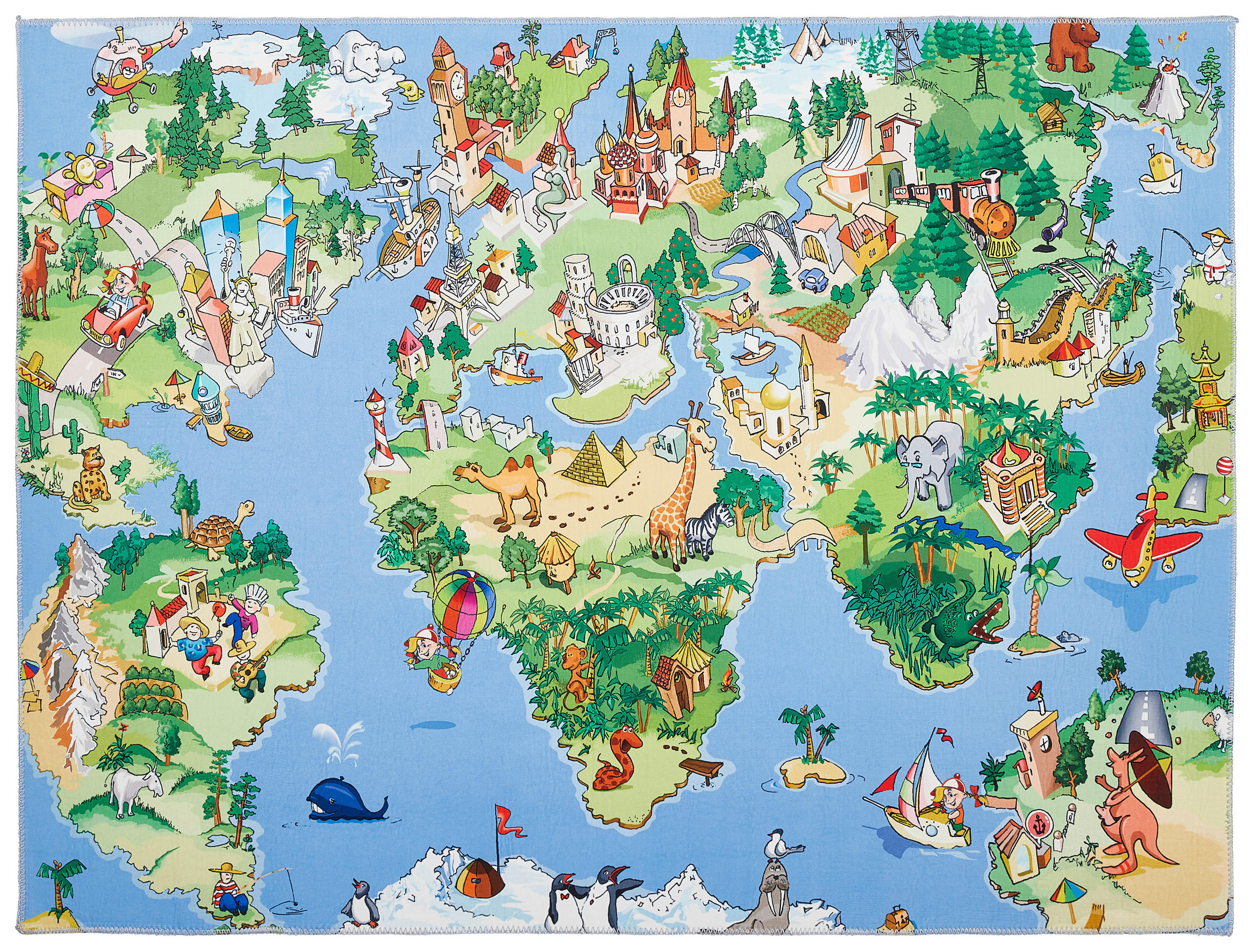 KINDERTEPPICH 120/160 cm Worldmap  - Multicolor, KONVENTIONELL, Textil (120/160cm) - Ben'n'jen