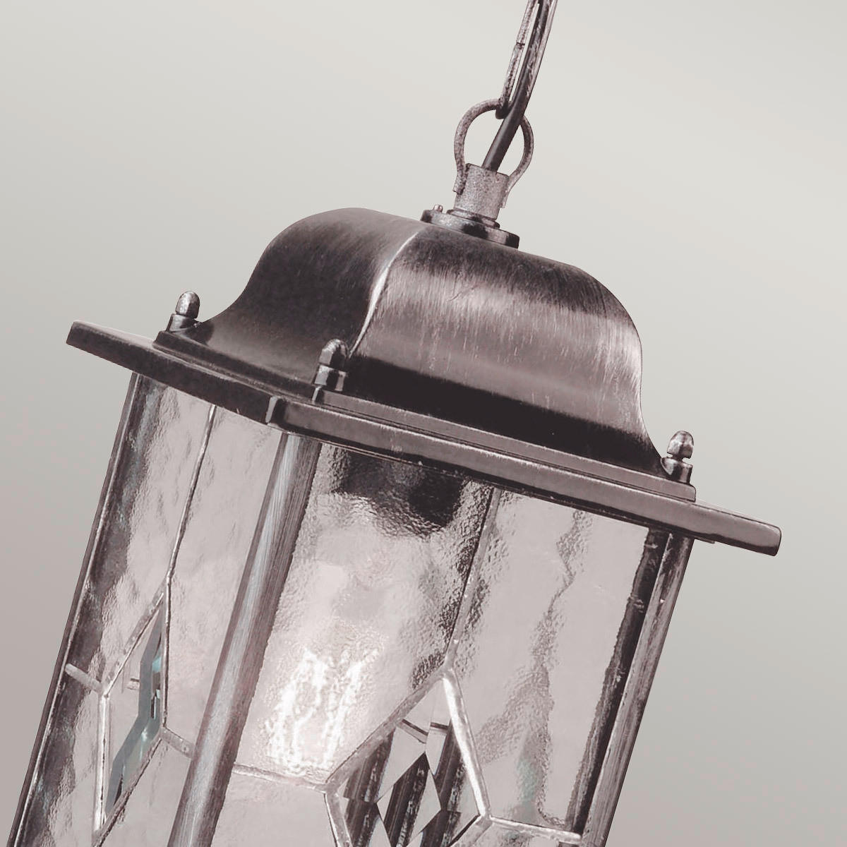 AUSSENHÄNGELEUCHTE - Silberfarben/Schwarz, Basics, Glas/Metall (34/15,9/15,9cm) - Elstead Lighting
