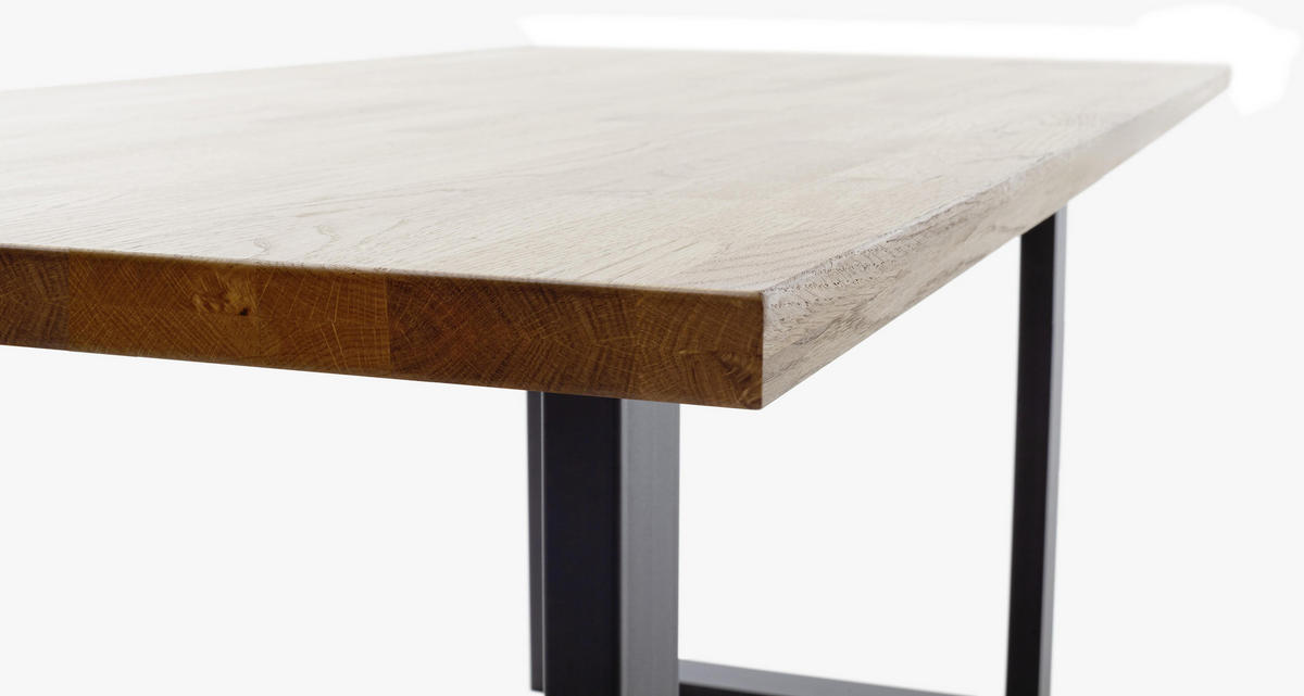 ESSTISCH in Holz 180/100/76 cm  - Wildeiche/Schwarz, Konventionell, Holz/Metall (180/100/76cm) - Valdera