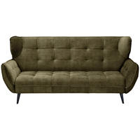 3-SITZER-SOFA in Mikrofaser Olivgrün  - Schwarz/Olivgrün, Modern, Textil/Metall (221/105/98cm) - MID.YOU