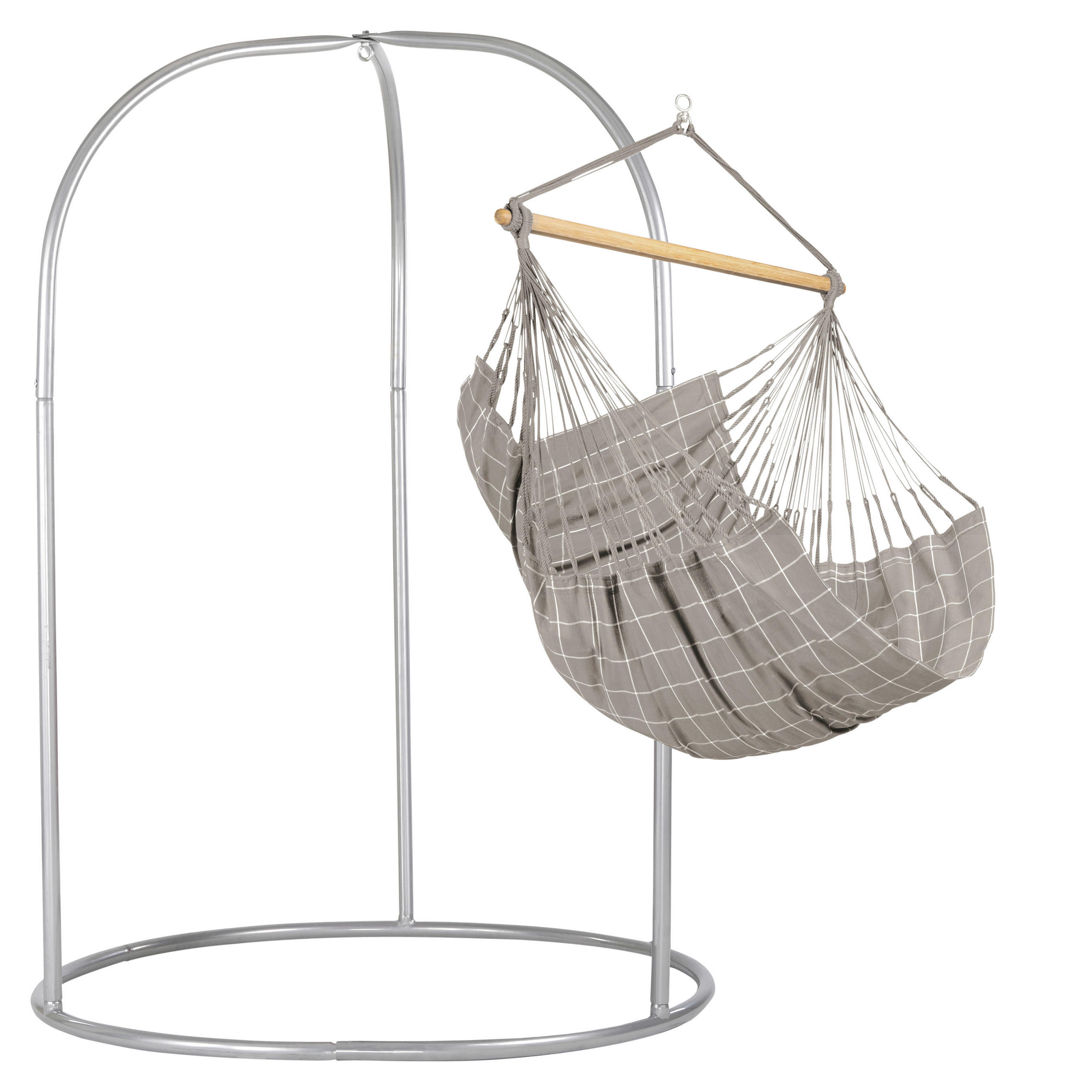 HÄNGESESSEL comfort outdoor 110/160/180 cm  - Hellgrau/Weiß, KONVENTIONELL, Holz/Textil (110/160/180cm) - La Siesta