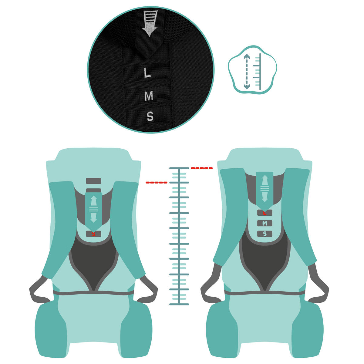 RÜCKENTRAGE Trekking  - Silberfarben/Schwarz, Basics, Textil/Metall (30/90/73cm) - Fillikid