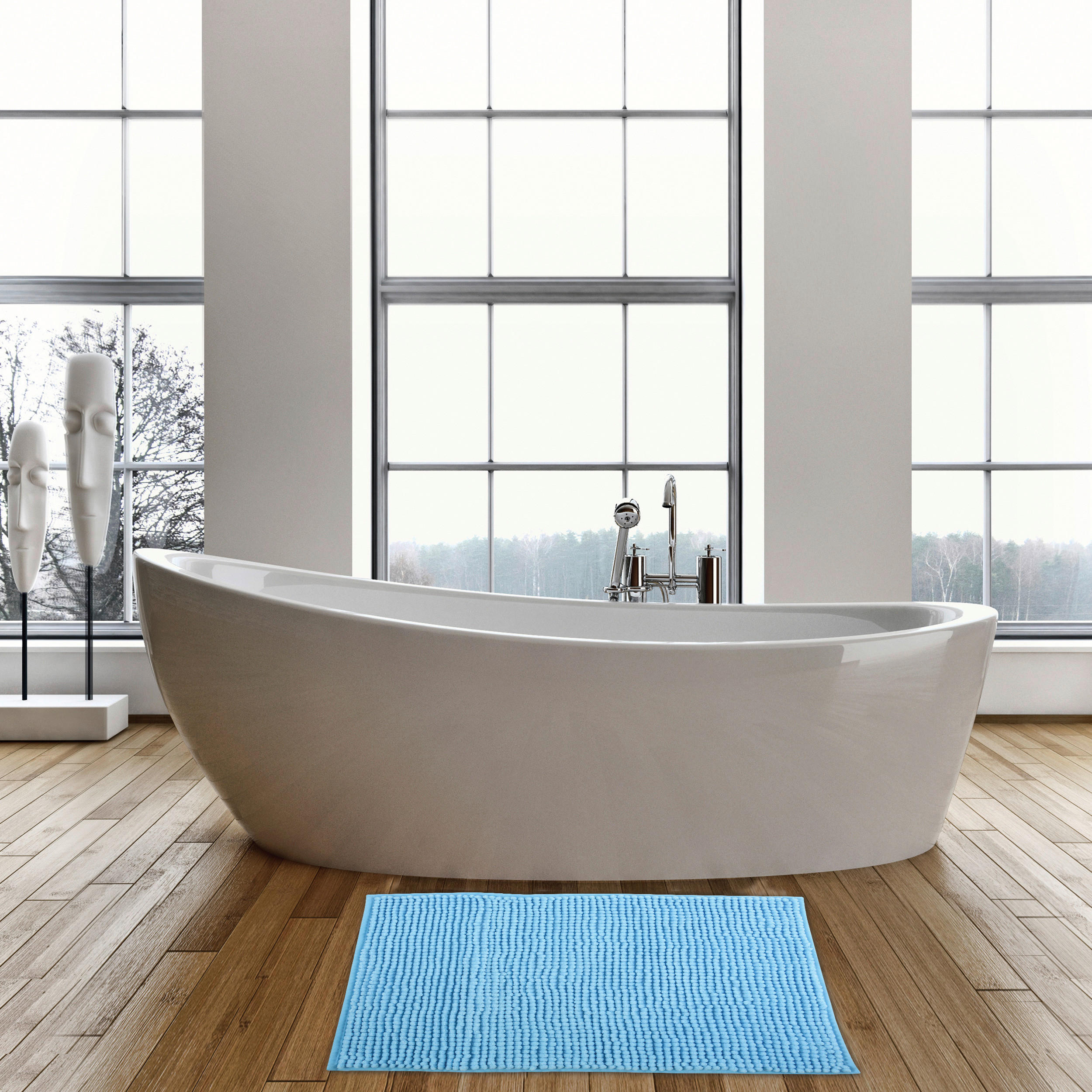 BADTEPPICH Hellblau 50/80 cm  - Hellblau, KONVENTIONELL (50/80cm) - Spirella