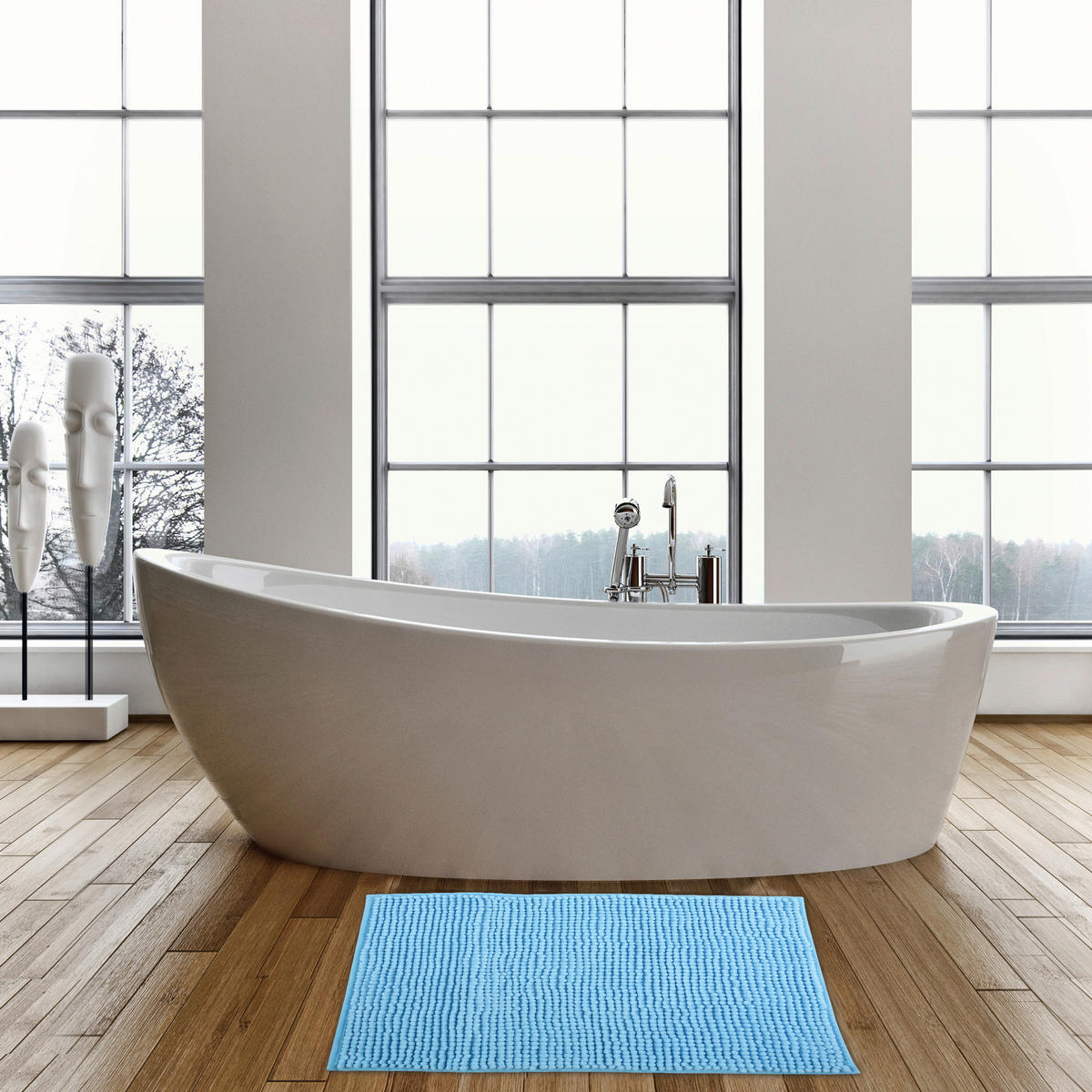 BADTEPPICH Hellblau 50/80 cm  - Hellblau, KONVENTIONELL (50/80cm) - Spirella