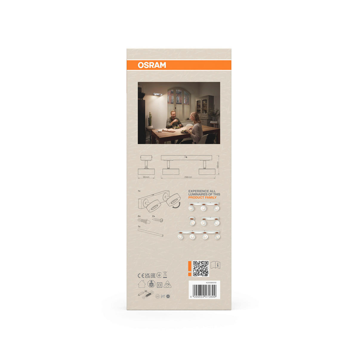LED-STRAHLER 29,8/9/10,8 cm   - Weiß, Design, Holz/Kunststoff (29,8/9/10,8cm) - Osram