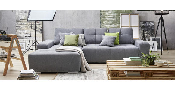 ECKSOFA in Webstoff Gelb  - Gelb/Silberfarben, Design, Kunststoff/Textil (194/280cm) - Carryhome