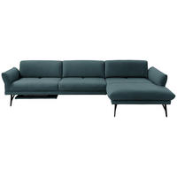 ECKSOFA Posh in Echtleder Petrol  308/173 cm  - Anthrazit/Petrol, Design, Leder/Metall (308/173cm) - Joop!
