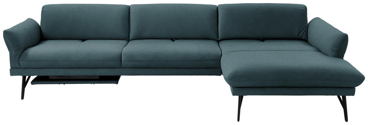 ECKSOFA Posh in Echtleder Petrol  308/173 cm  - Anthrazit/Petrol, Design, Leder/Metall (308/173cm) - Joop!