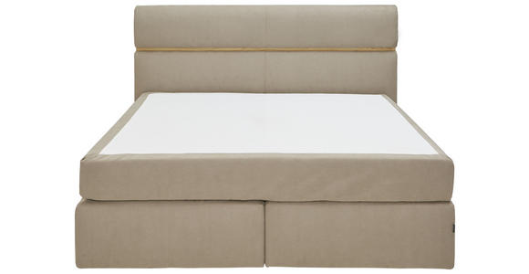 BOXSPRINGBETT 180/200 cm in Hellbraun - Hellbraun/Schwarz, KONVENTIONELL, Kunststoff/Textil (180/200cm) - Dieter Knoll