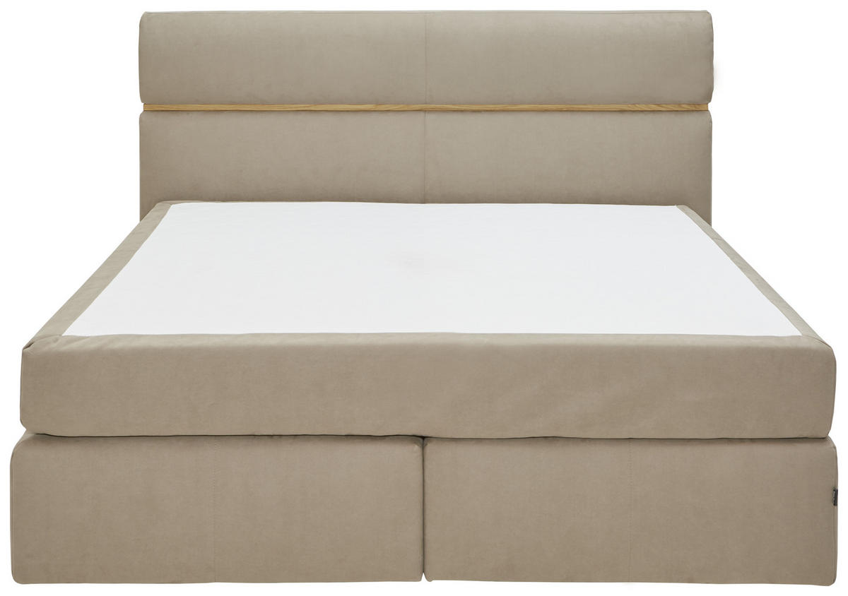 BOXSPRINGBETT 180/200 cm  in Hellbraun  - Hellbraun/Schwarz, Konventionell, Kunststoff/Textil (180/200cm) - Dieter Knoll
