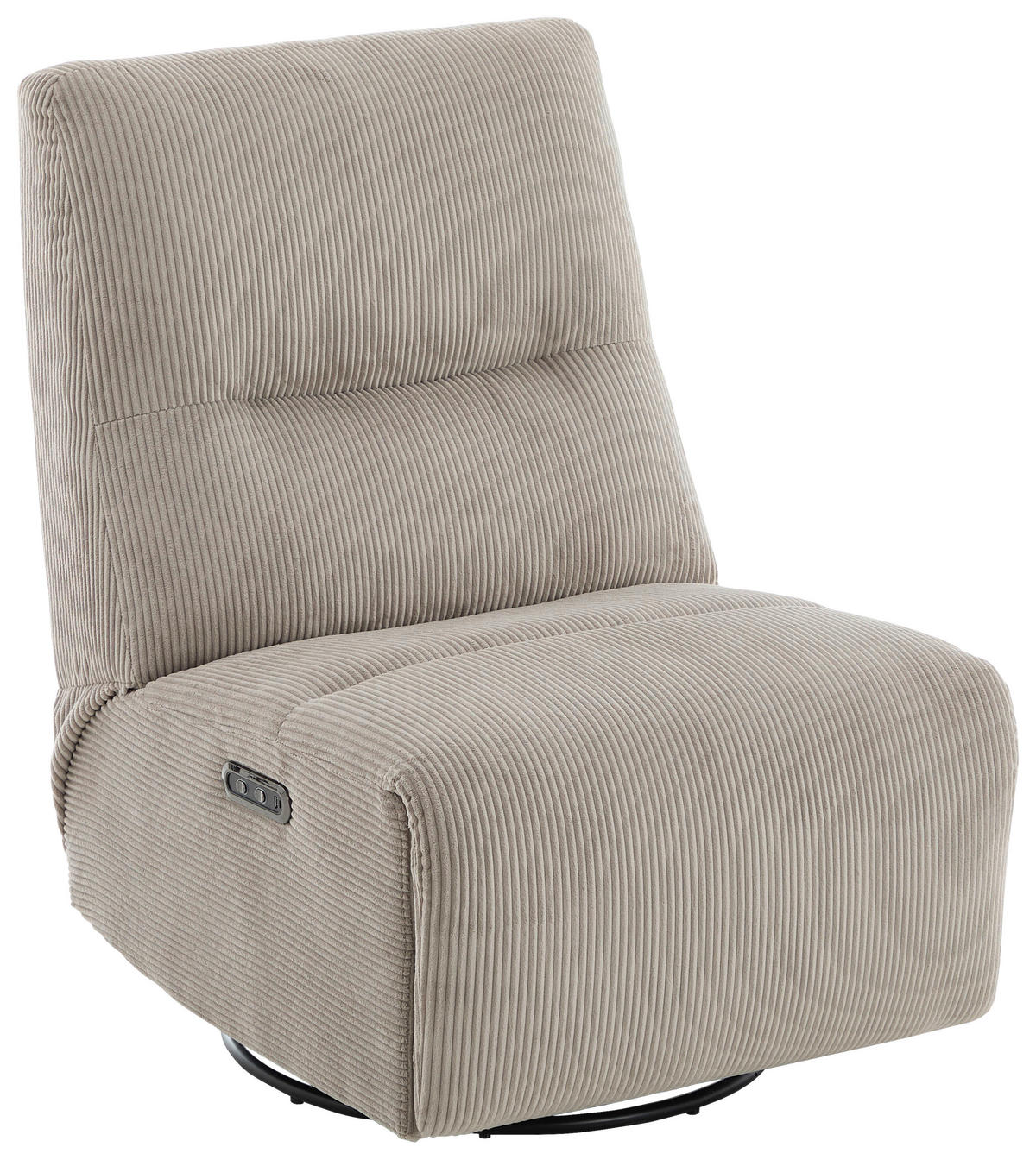 RELAXSESSEL Cord Rücken echt    - Schwarz/Grau, Design, Textil/Metall (74/105/92cm) - Carryhome