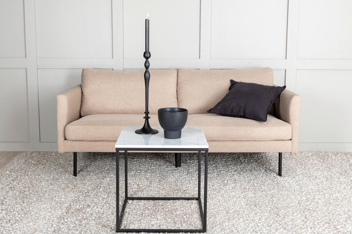 2-SITZER-SOFA Textilgeflecht Braun, Schwarz  - Hellbraun/Beige, Design, Textil/Metall (180/78/80cm) - Livetastic