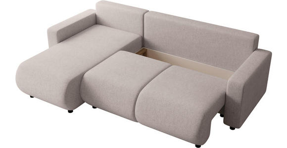 ECKSOFA Beige Webstoff  - Beige/Schwarz, MODERN, Kunststoff/Textil (150/240cm) - Xora