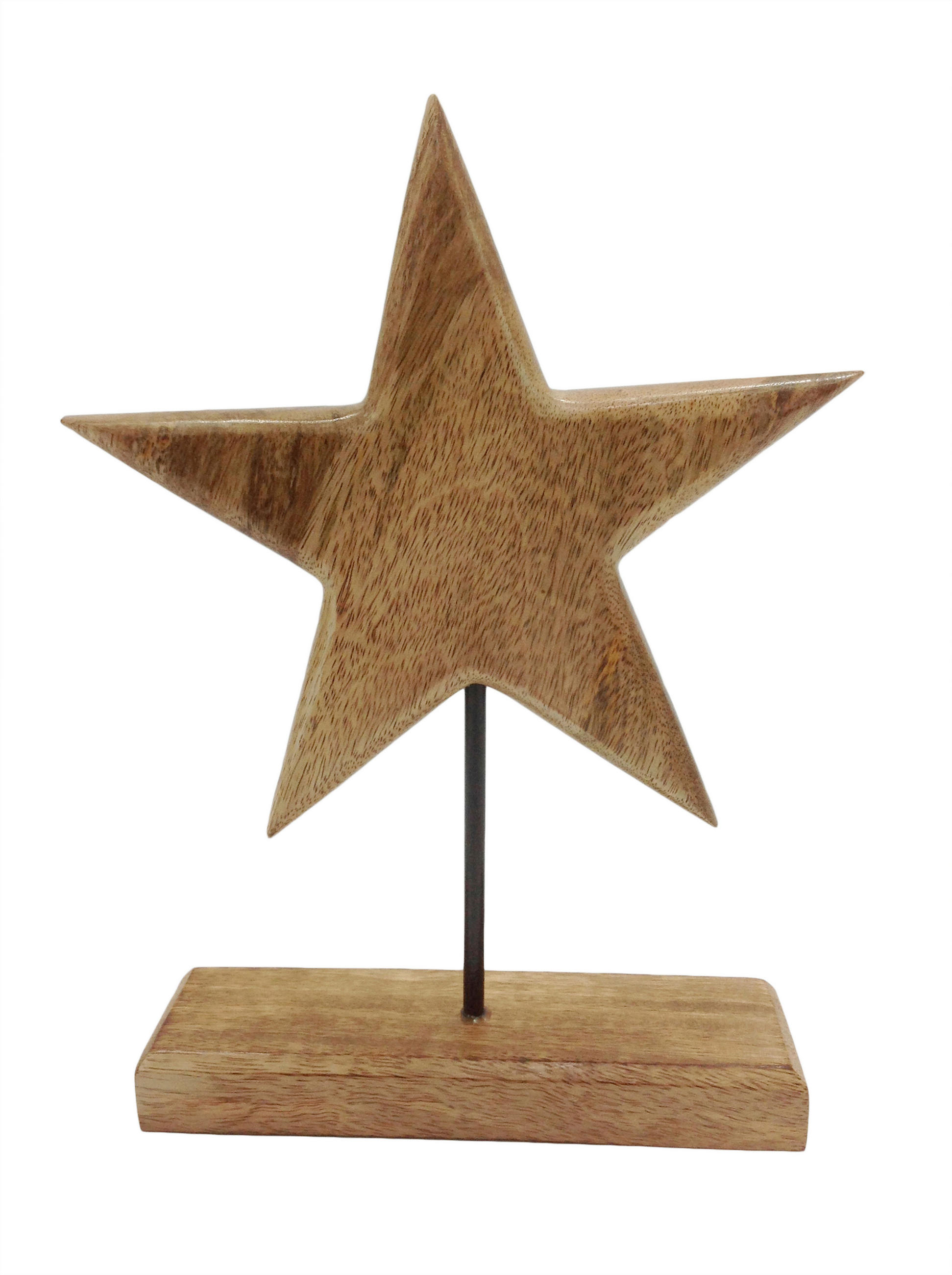 STEA DECORATIVĂ - culoare natur/negru, Lifestyle, lemn/metal (19,5/26,5/5cm) - X-Mas